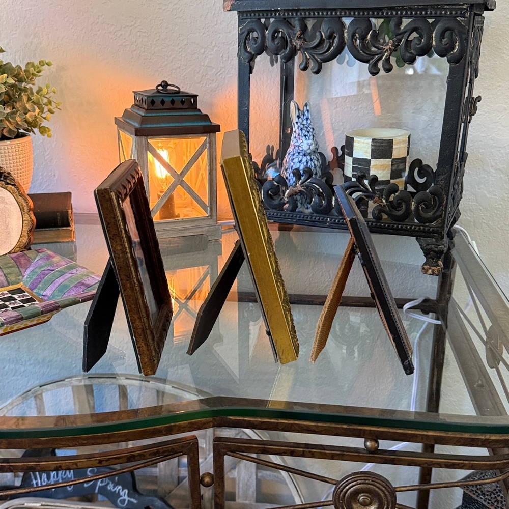 Vintage Gold and Bronze Ornate Picture Frame Set - Three Decorative Frames - Picture 15 of 16
